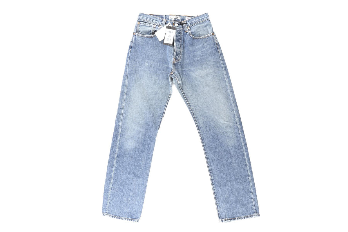 RE/DONE + LEVI'S BLUE HIGH RISE STRAIGHT LEG JEANS W25 UK 6/8