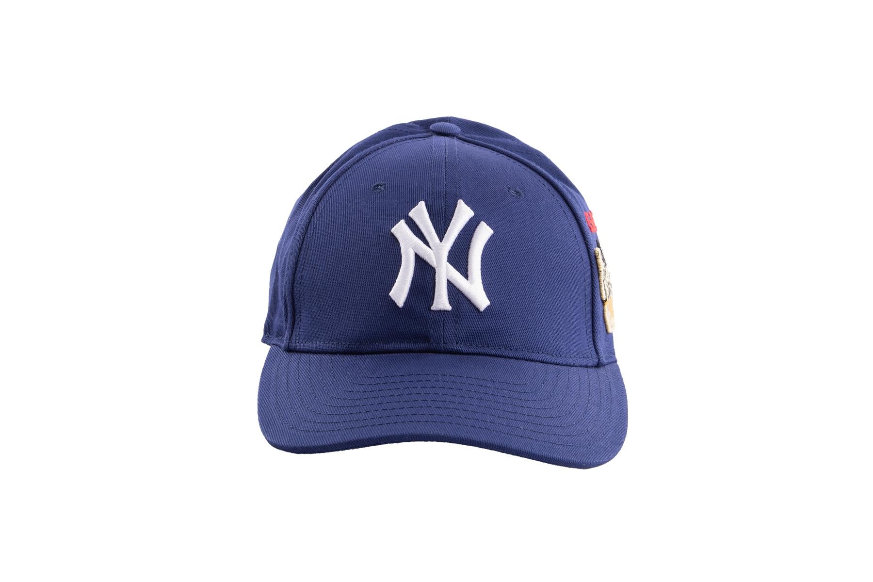 GUCCI + NEW YORK YANKEES BLUE COTTON BASEBALL CAP 57-61 CM