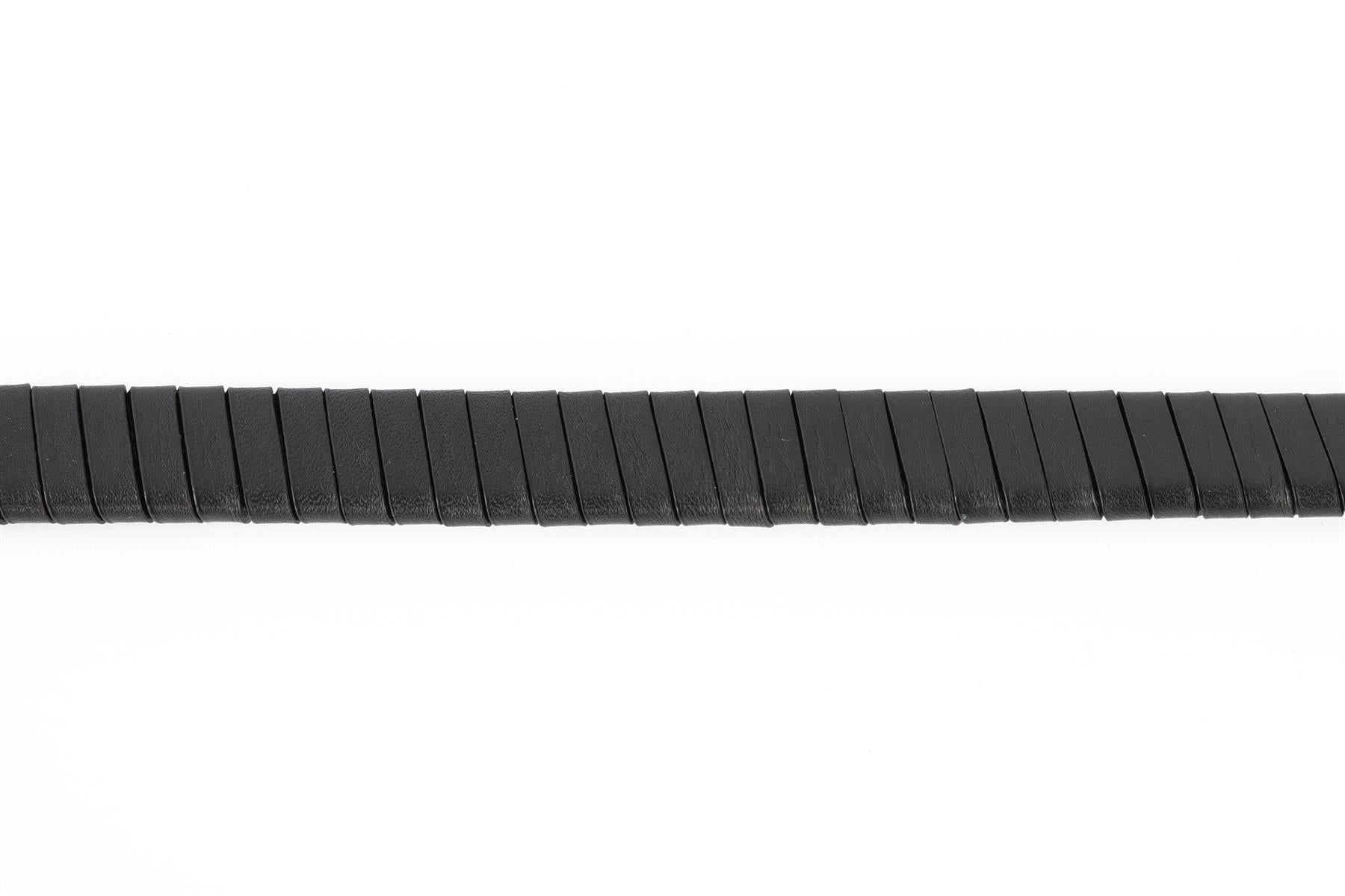 LOEWE BLACK WOVEN SPIRAL LEATHER SHOULDER STRAP