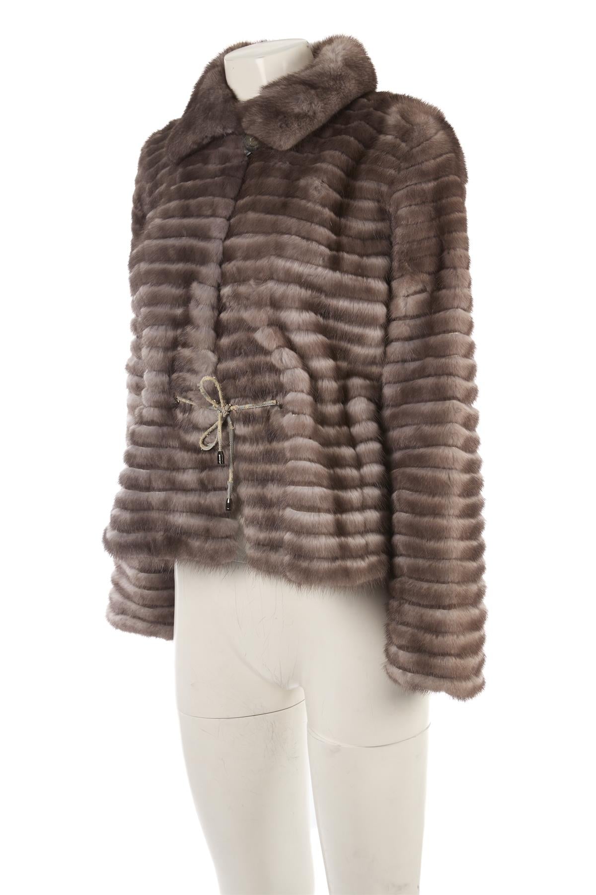 MILADY GREY MINK FUR JACKET FR 40 UK 12
