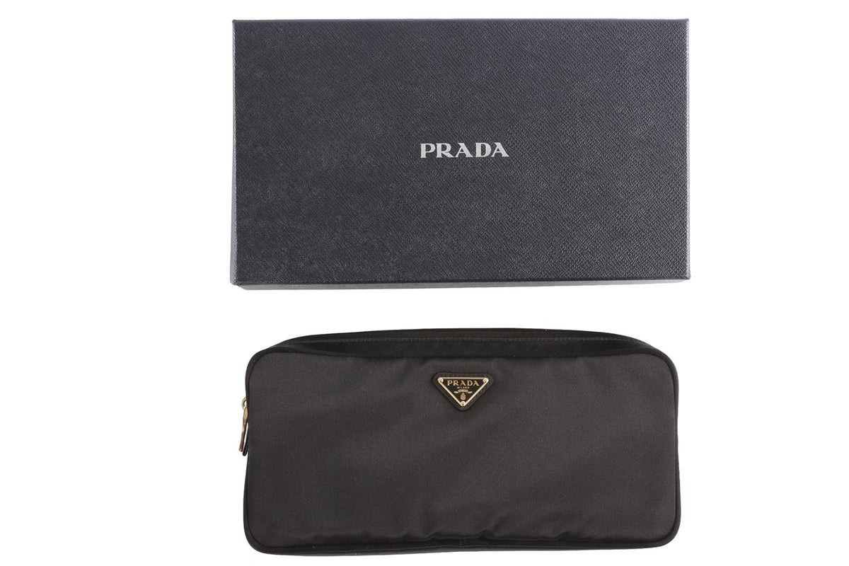 PRADA BLACK SILK JEWELLERY CASE AND DUSTBAGS