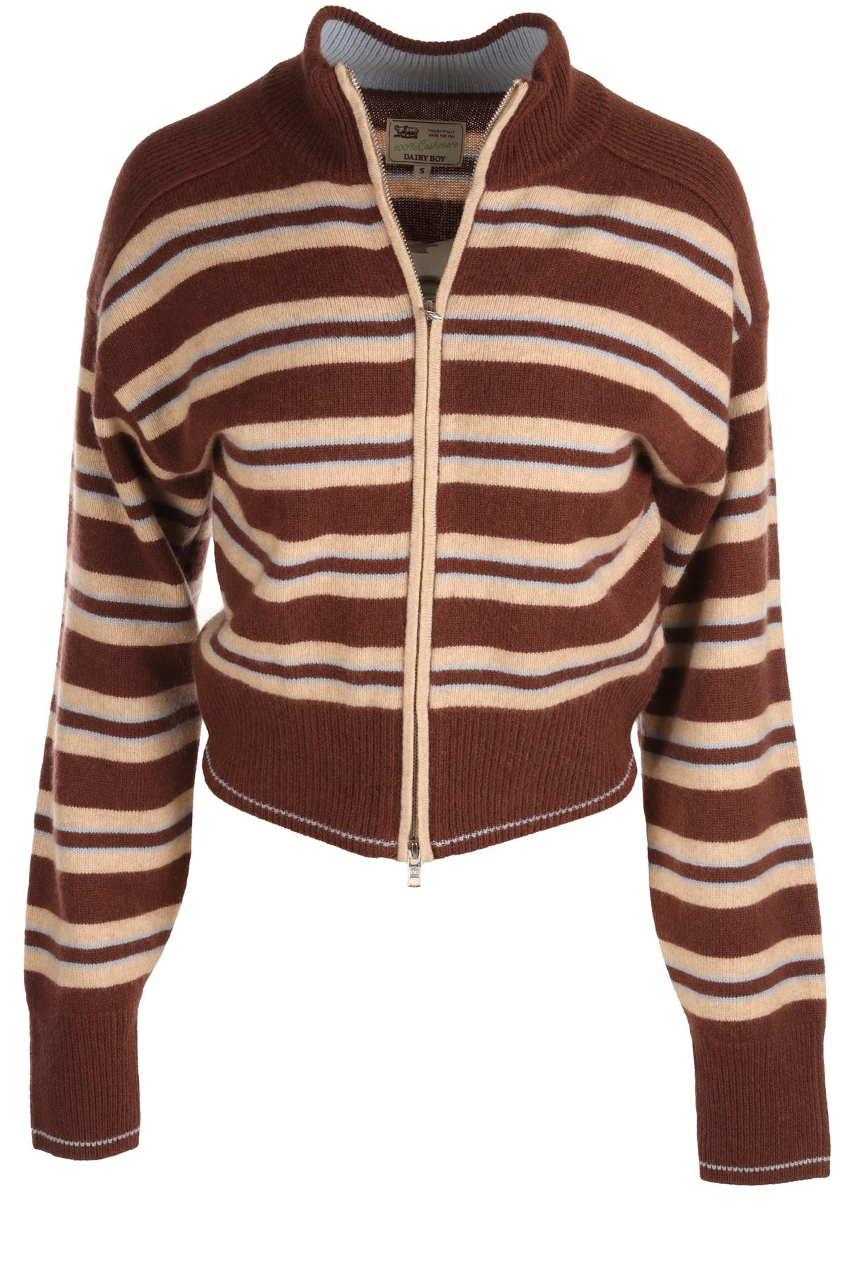 DAIRY BOY BROWN CASHMERE CARDIGAN SMALL
