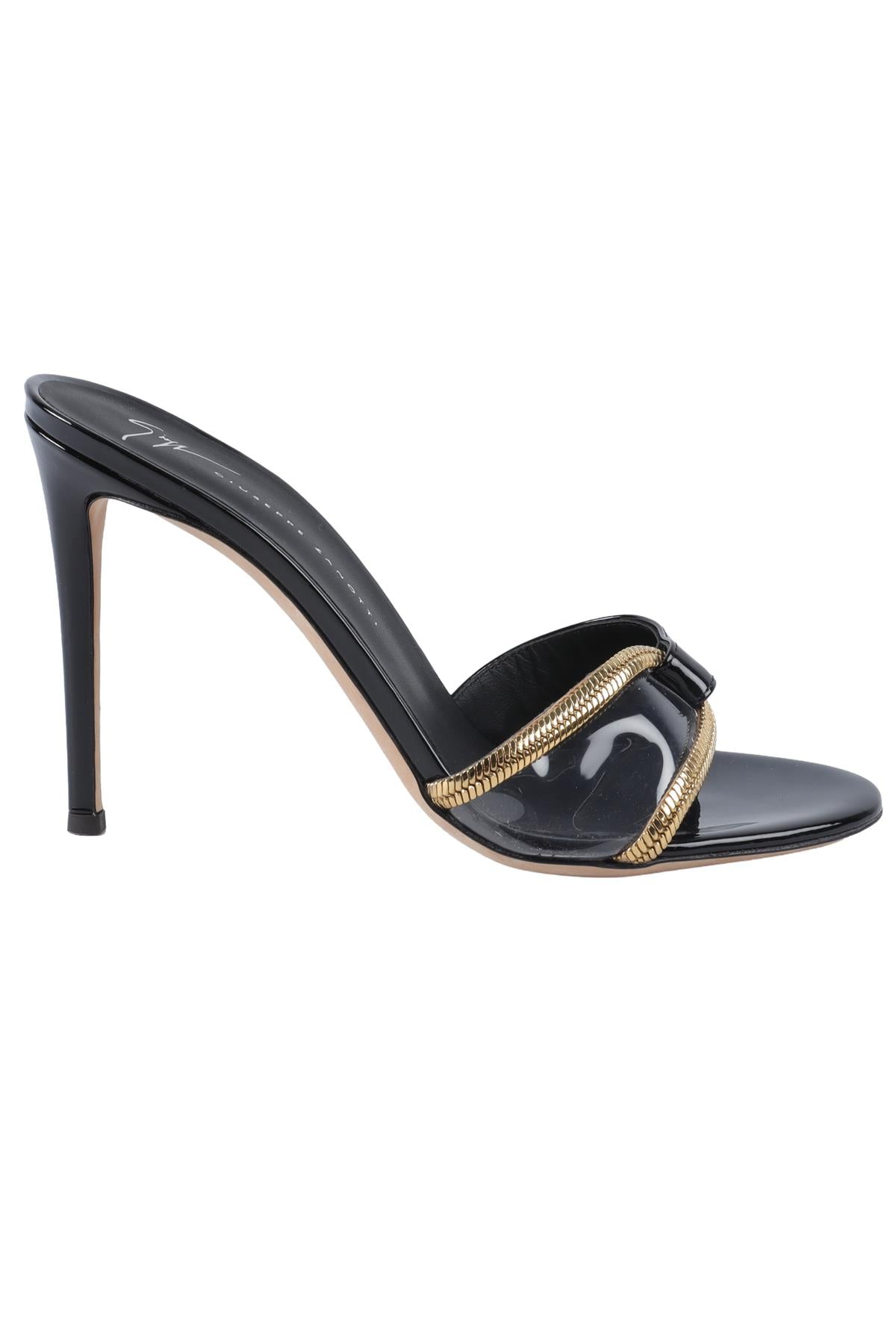 GIUSEPPE ZANOTTI BLACK LEATHER SANDALS EU 38 UK 5 US 8