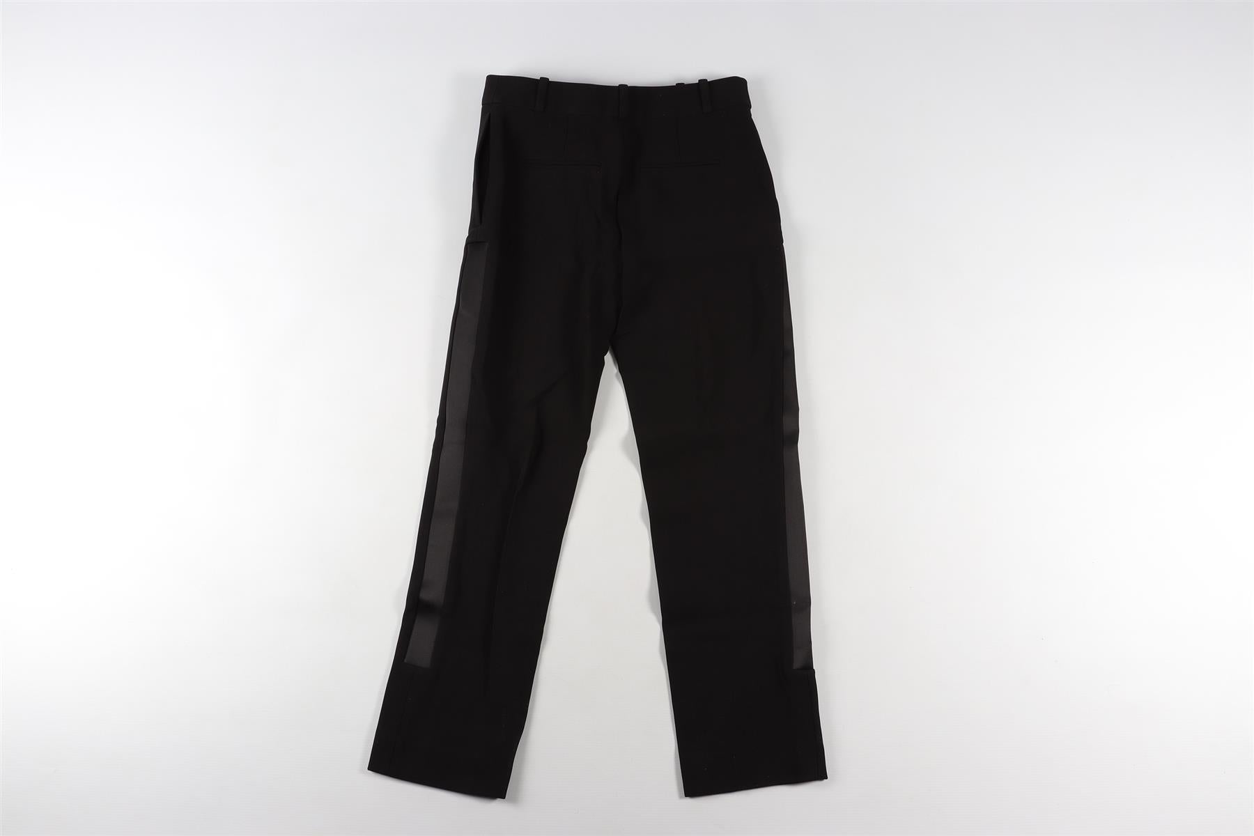BALENCIAGA BLACK WOVEN STRAIGHT LEG TROUSERS IT 36 UK 4