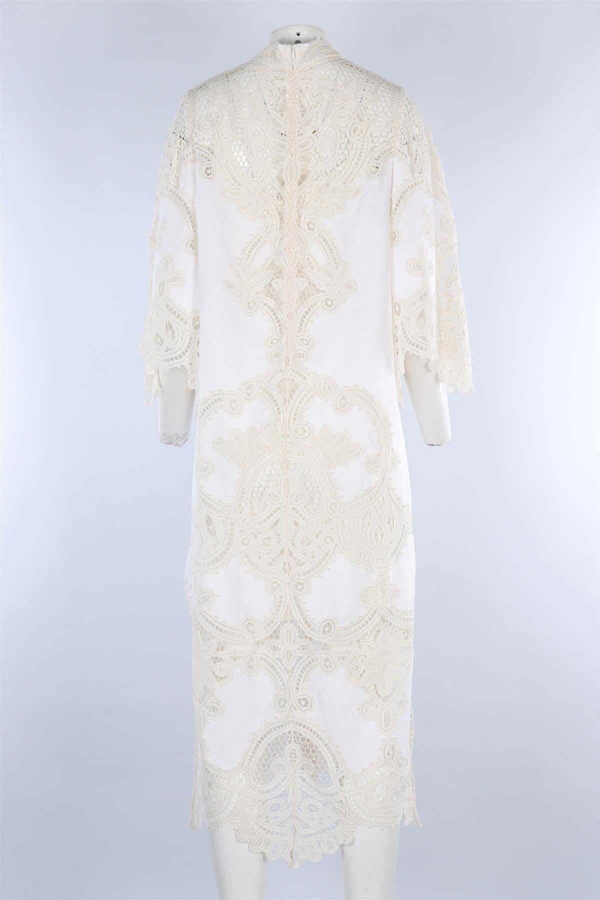 ZIMMERMANN WHITE LINEN MAXI DRESS UK 14