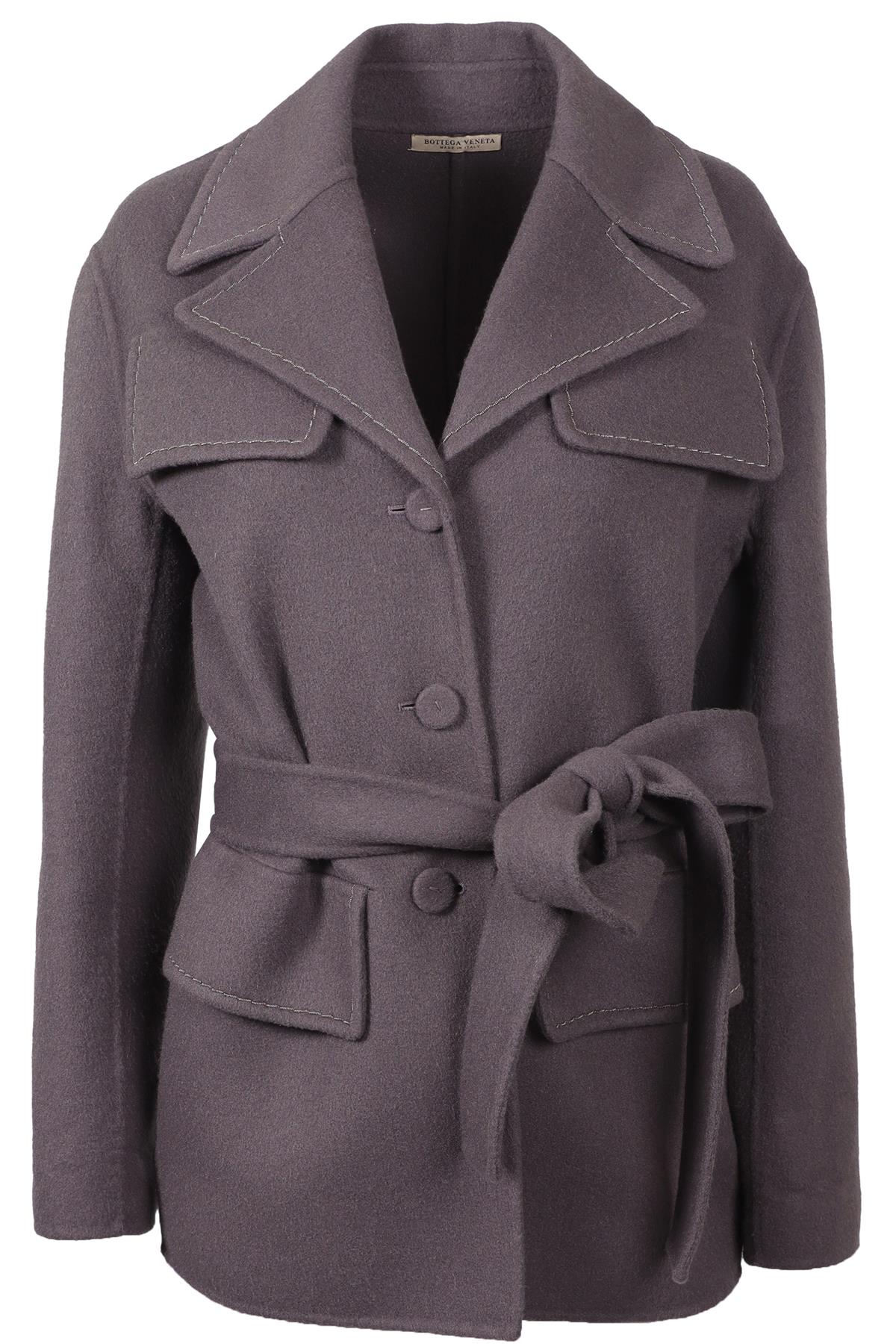 BOTTEGA VENETA MAUVE BELTED CASHMERE JACKET IT 38 UK 6