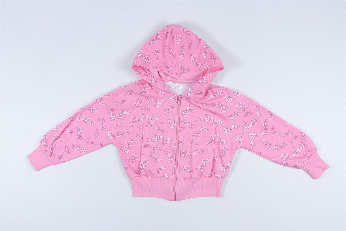MONNALISA PINK KIDS GIRLS COTTON HOODIE 6 YEARS