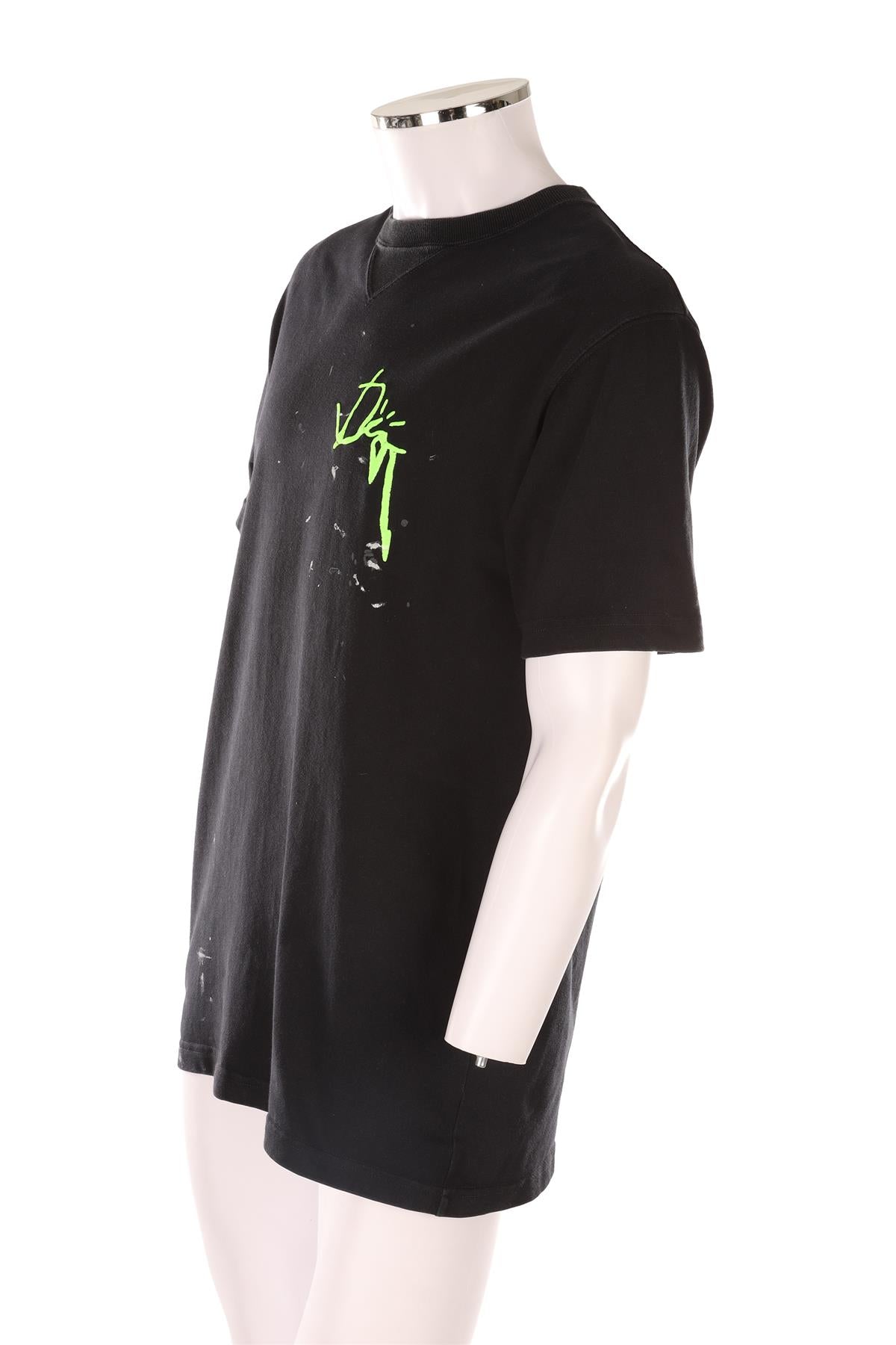 CHRISTIAN DIOR BLACK MEN'S COTTON T-SHIRT SMALL