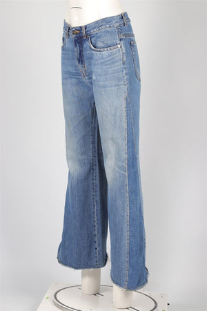 ME+EM BLUE HIGH RISE WIDE LEG JEANS W27 UK 8-10