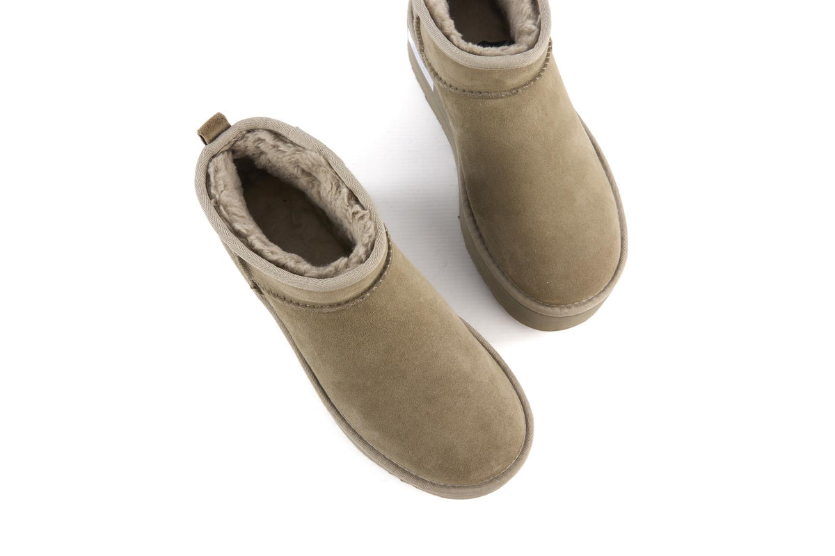 UGG GREY SUEDE PLATFORM ANKLE BOOTS UK 7 EU 40 US 9