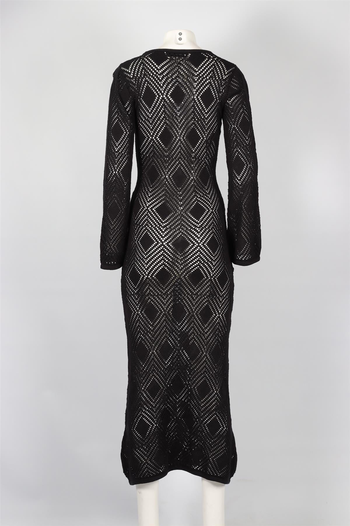 FAITHFULL THE BRAND BLACK KNIT MAXI DRESS US 4 UK 8