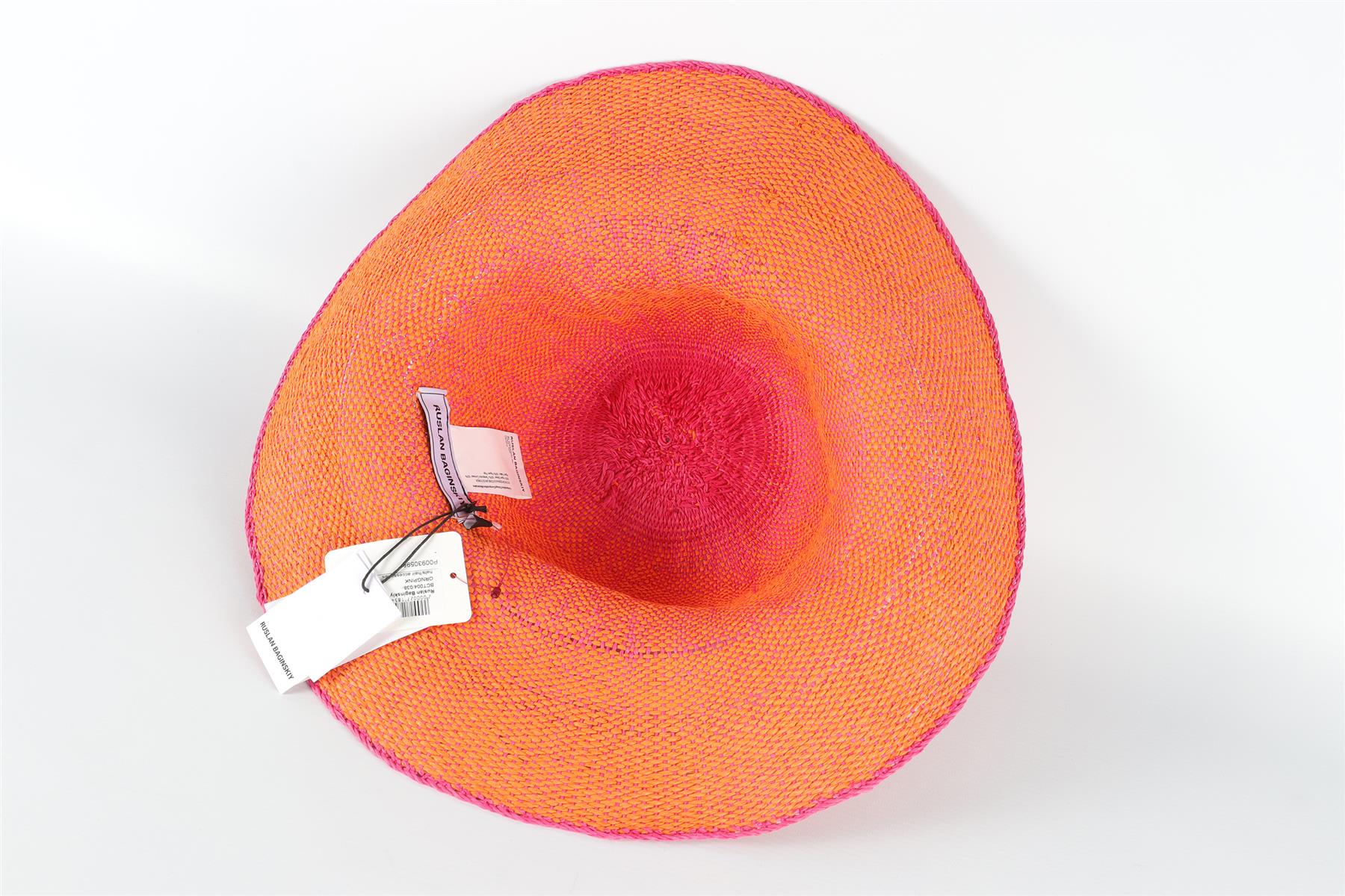 RUSLAN BAGINSKIY ORANGE STRAW HAT