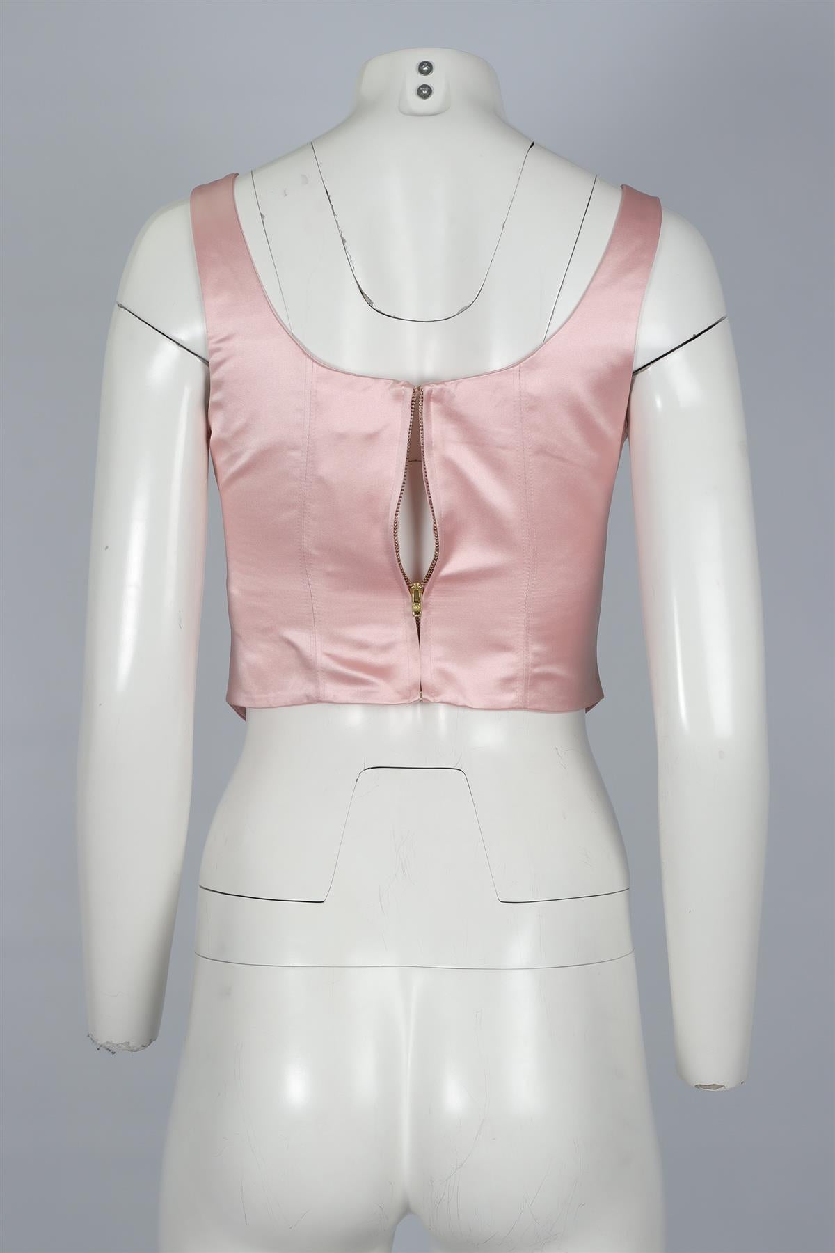 LOVESHACKFANCY PINK SATIN TOP US 2 UK 6