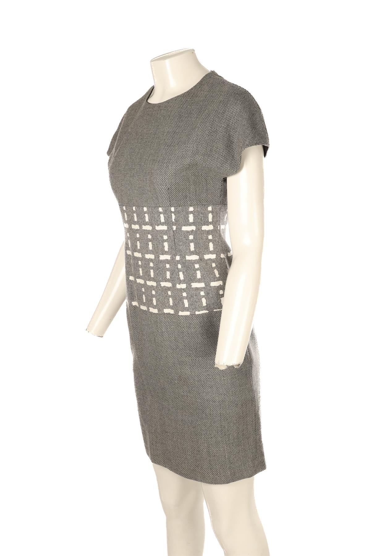 FENDI GREY WOOL MIDI DRESS IT 40 UK 8