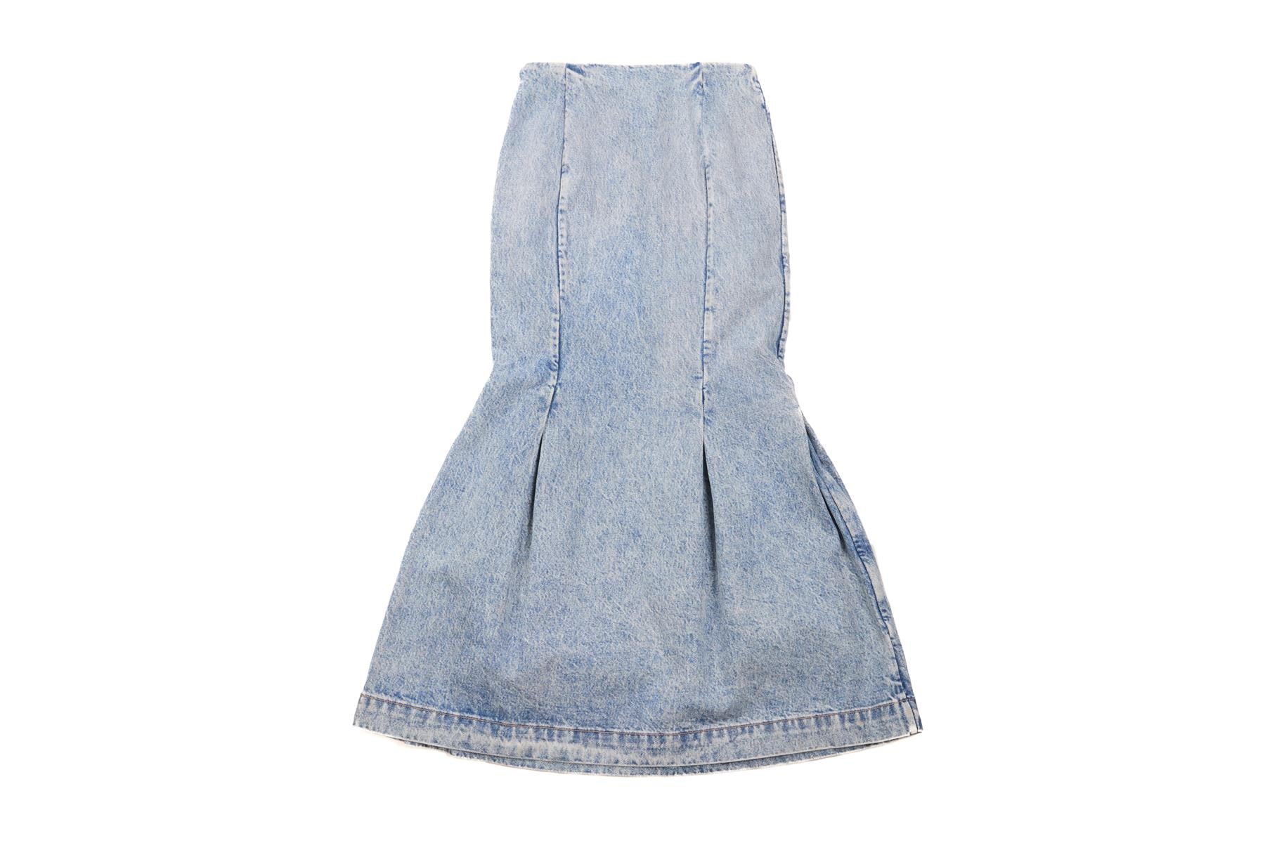 KHAITE BLUE DENIM MAXI SKIRT W24