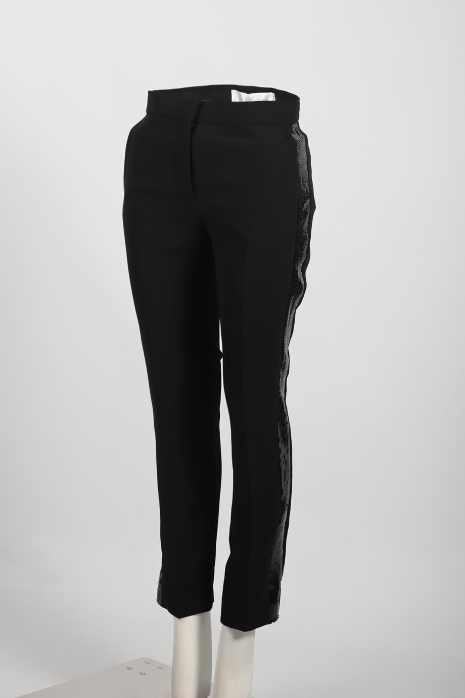 VICTORIA VICTORIA BECKHAM CREPE STRAIGHT LEG PANTS UK 4