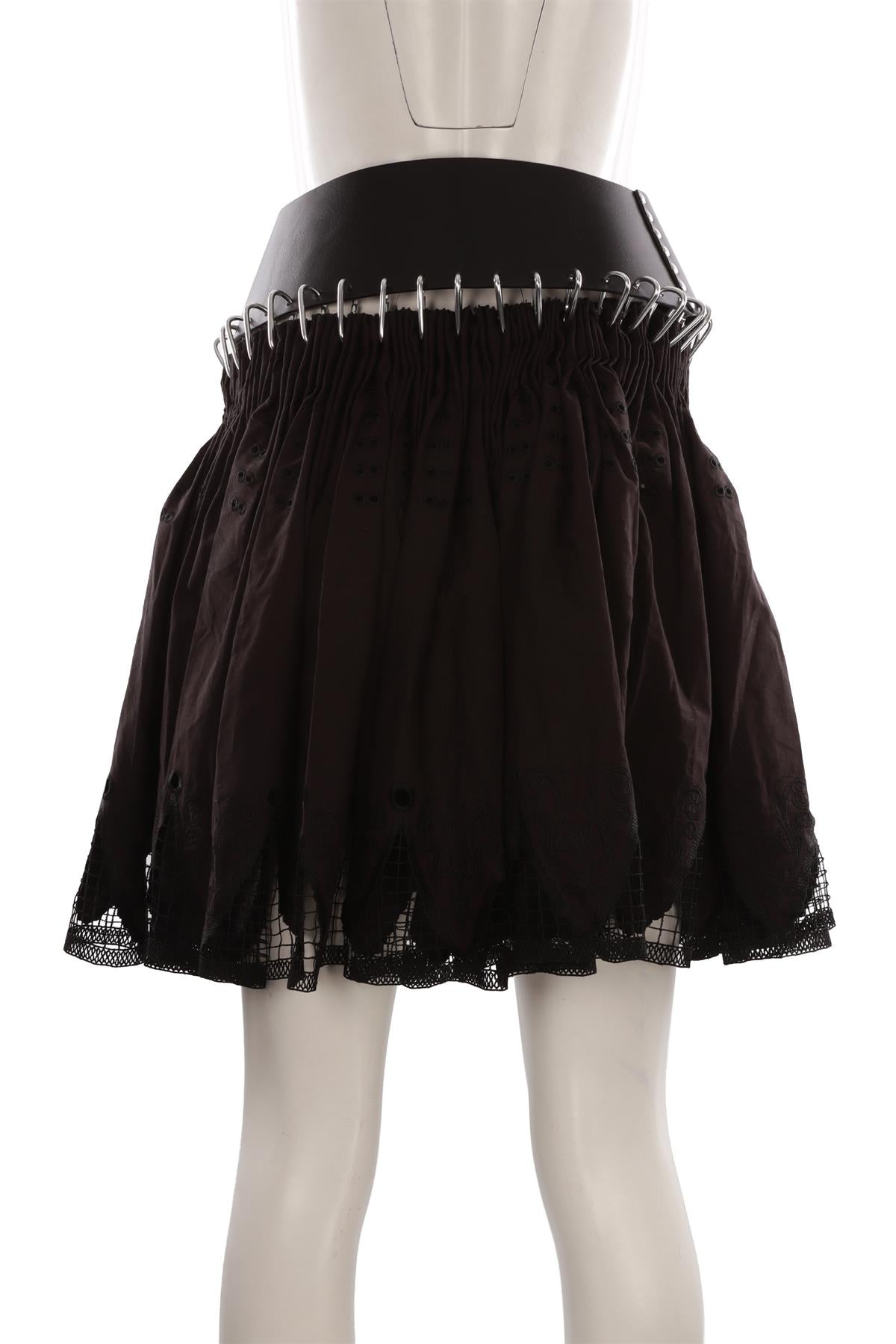 BLACK COTTON MINI SKIRT