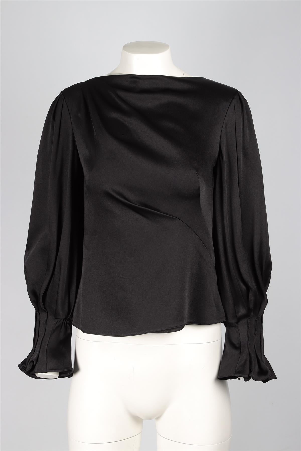 PETER PILOTTO BLACK SATIN TOP UK 8