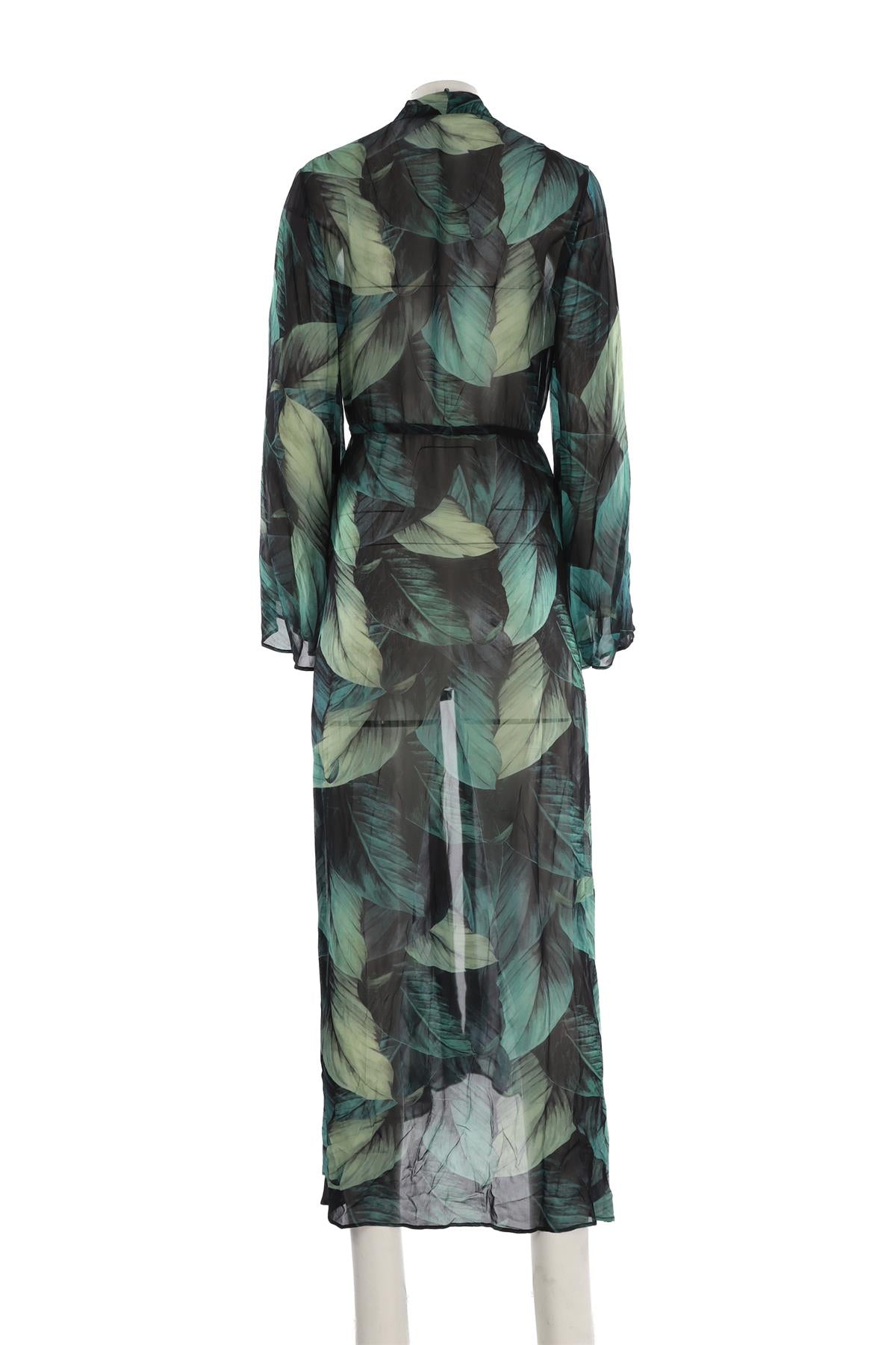 ALEXANDRO MIRO GREEN SILK ROBE SMALL