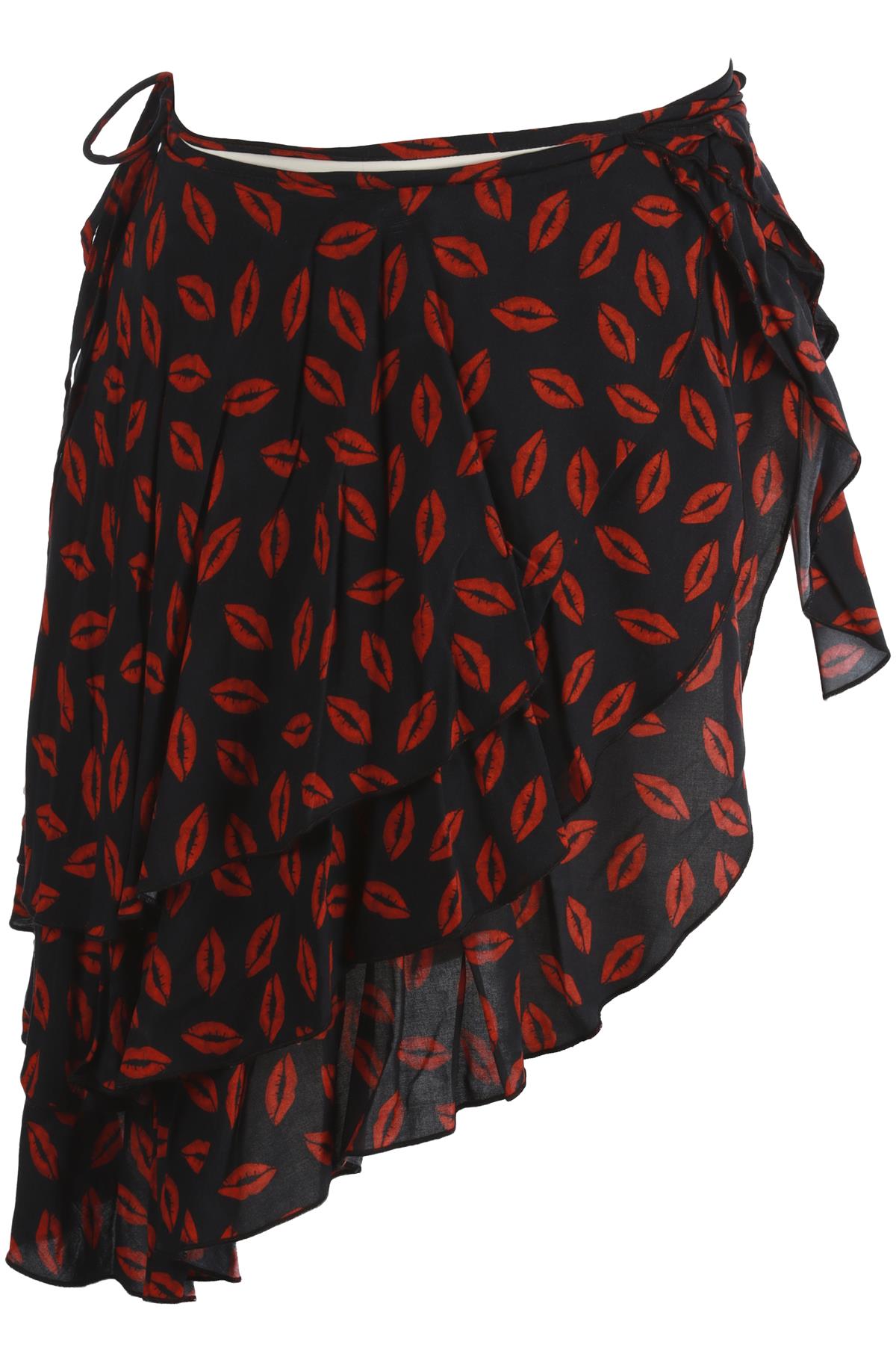 LESLIE AMON MULTI COTTON MINI SKIRT SMALL