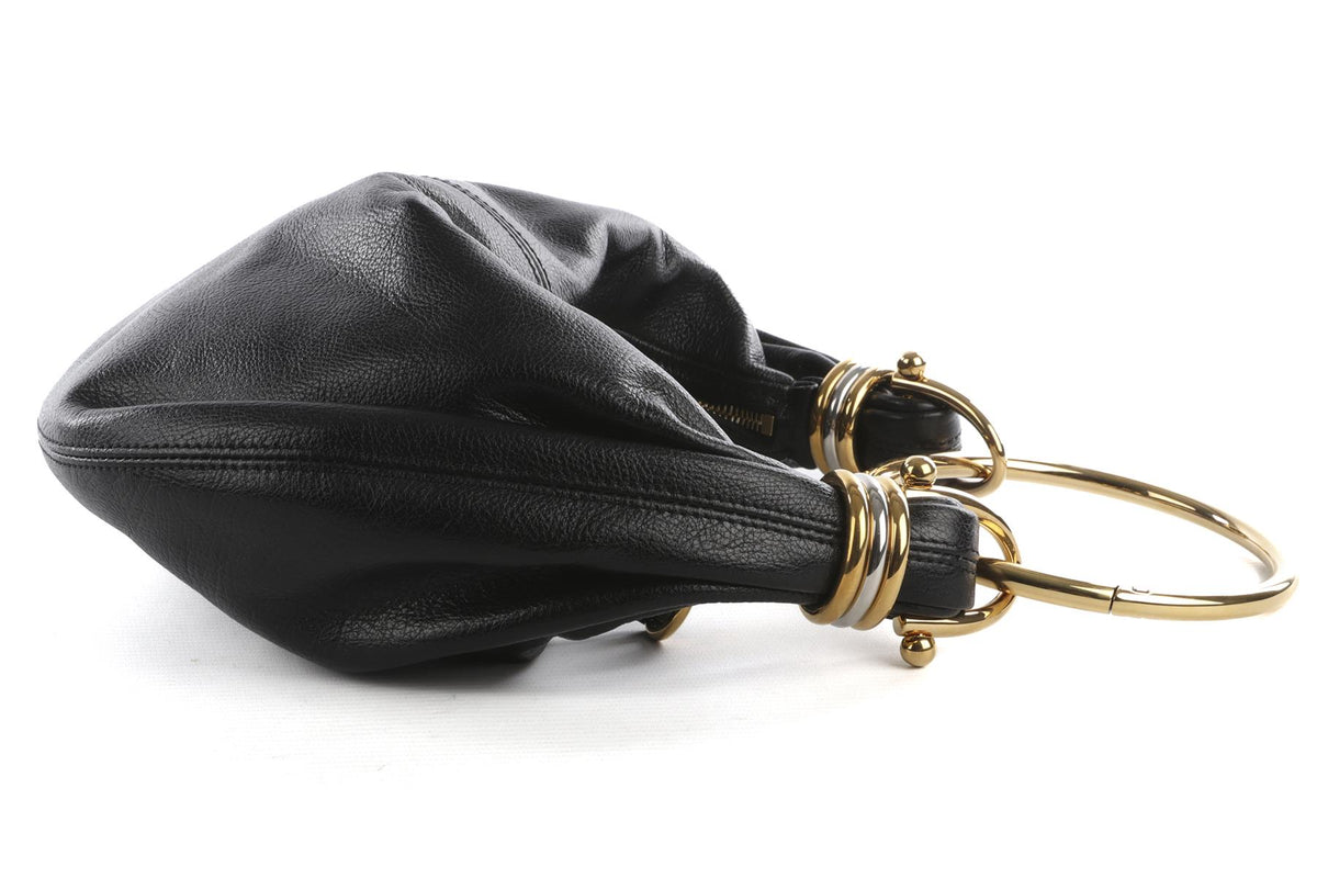 CHLOÉ BLACK BRACELET LEATHER SHOULDER BAG
