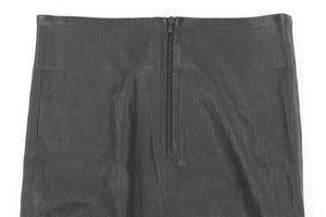 JITROIS BLACK LEATHER MINI SKIRT FR 34 UK 6