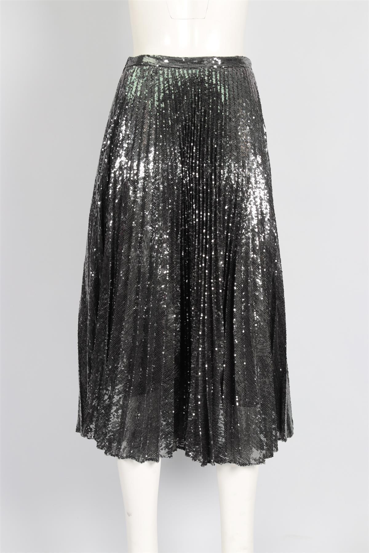 MARCO DE VINCENZO GREY SEQUIN MIDI SKIRT IT 42 UK 10