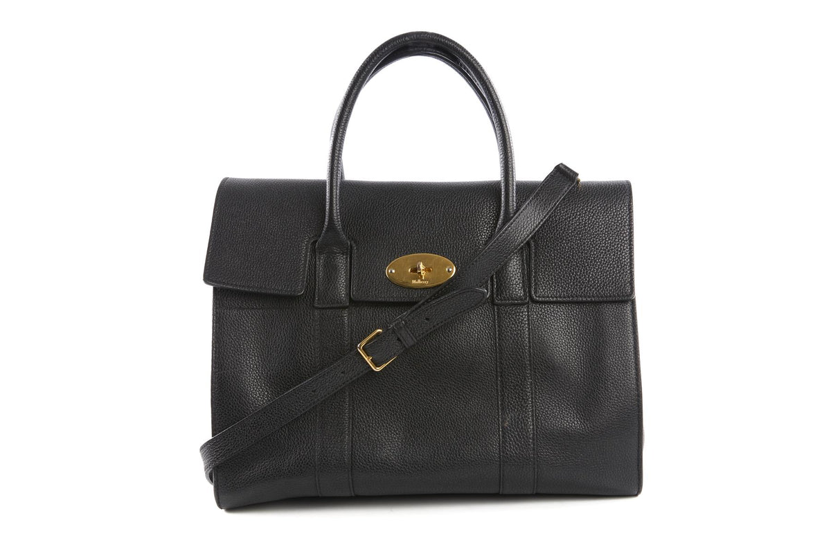 MULBERRY BLACK BAYSWATER LEATHER TOTE BAG