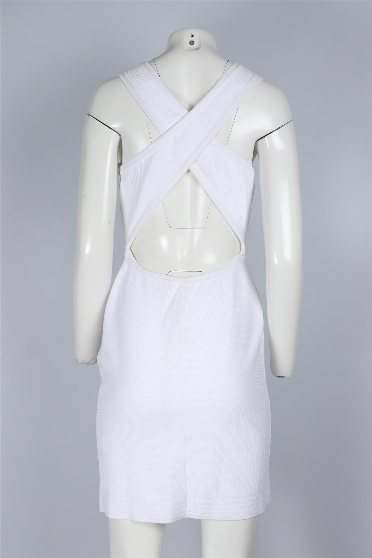 ALAIA WHITE KNIT MINI DRESS FR 42 UK 14