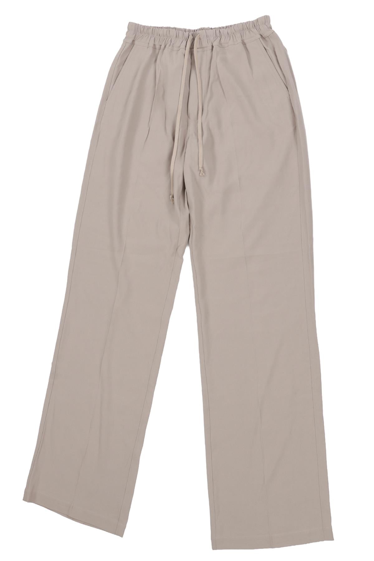 RICK OWENS GREY CREPE WIDE LEG PANTS IT 46 UK 14