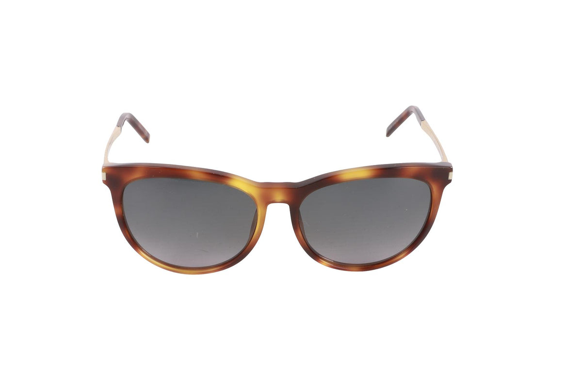 SAINT LAURENT BROWN ROUND FRAME ACETATE SUNGLASSES