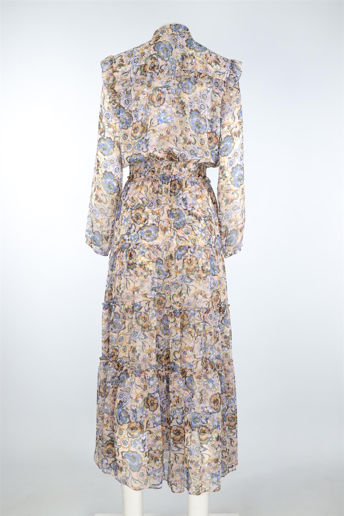 MISA LOS ANGELES BLUE CHIFFON MAXI DRESS MEDIUM