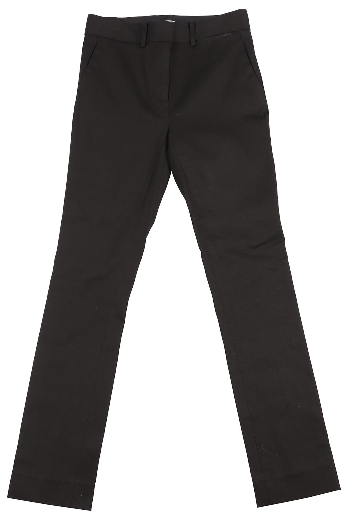 FRAME BLACK COTTON STRAIGHT LEG PANTS US 0 UK 4