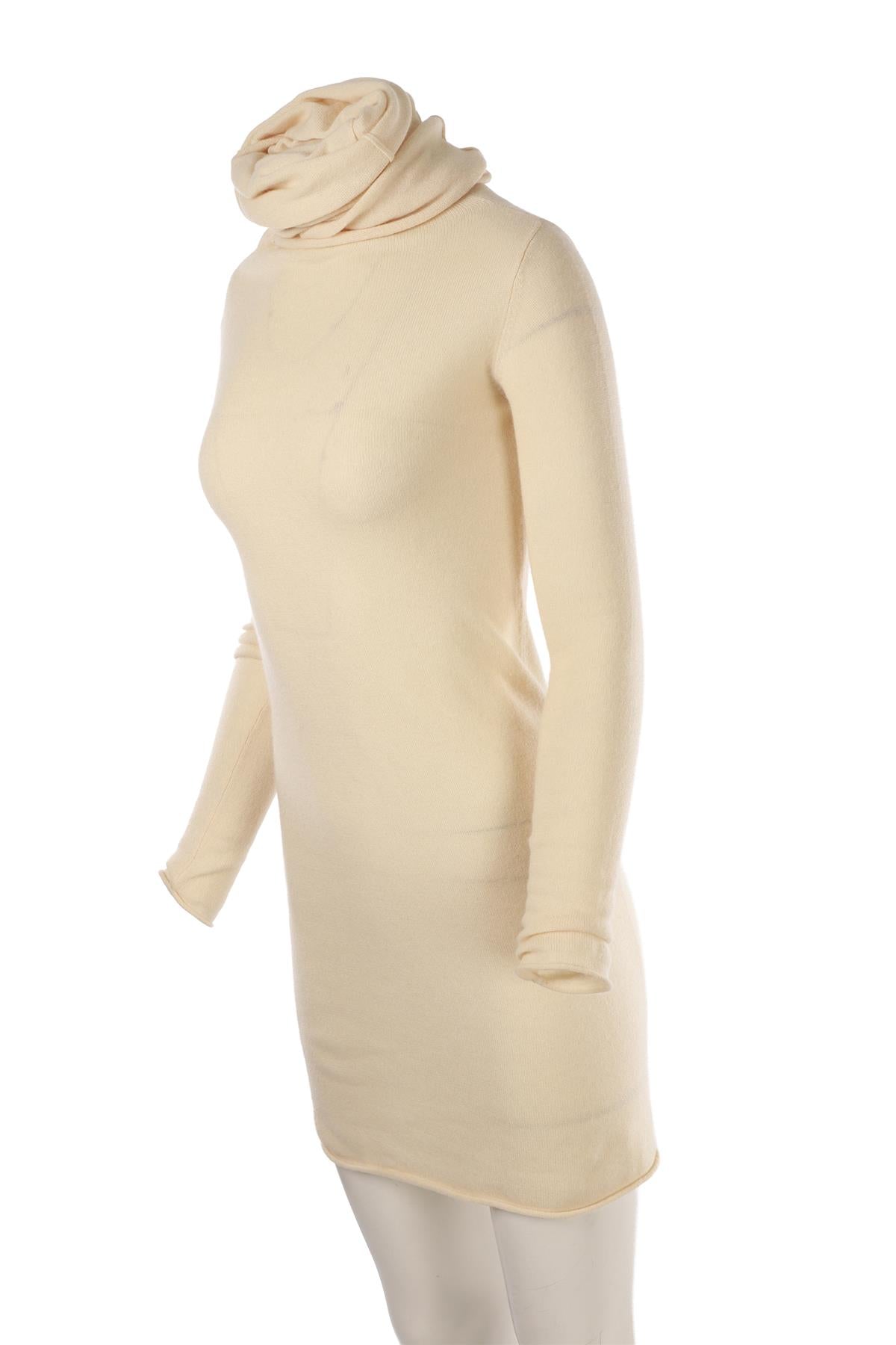 CREAM CASHMERE MINI DRESS