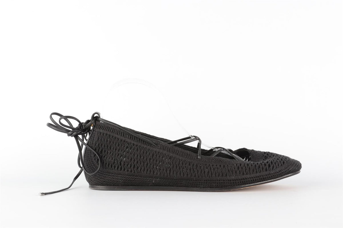 ISABEL MARANT BLACK FABRIC BALLET FLATS EU 41 UK 8 US 11