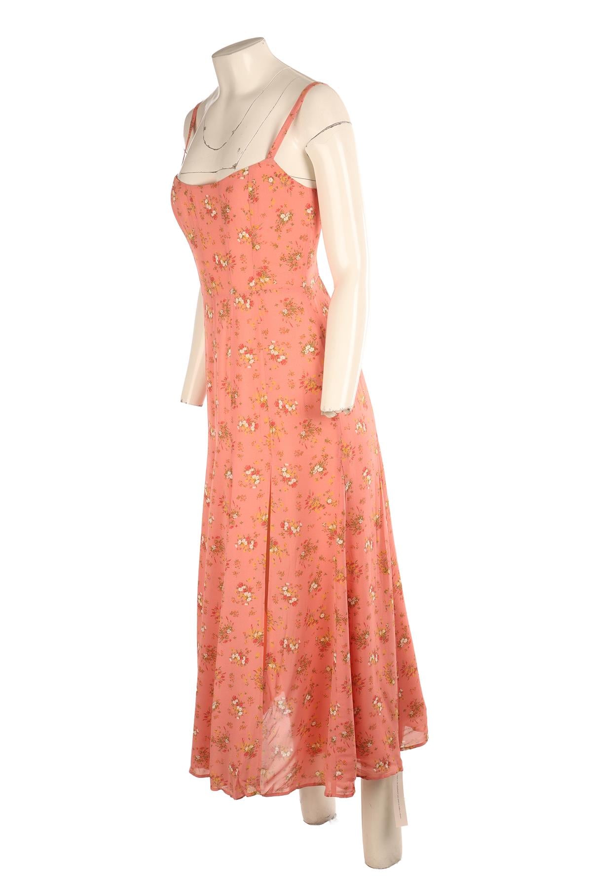 REFORMATION PINK CREPE MAXI DRESS US 4 UK 8