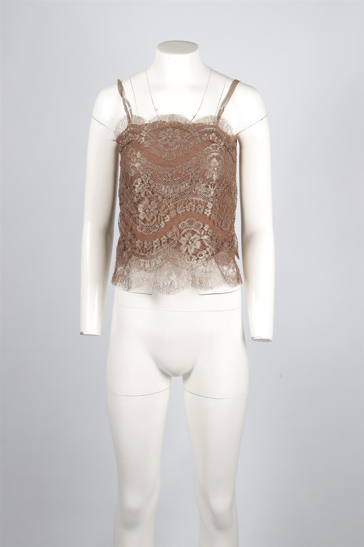 RALPH LAUREN GOLD LACE TOP SMALL
