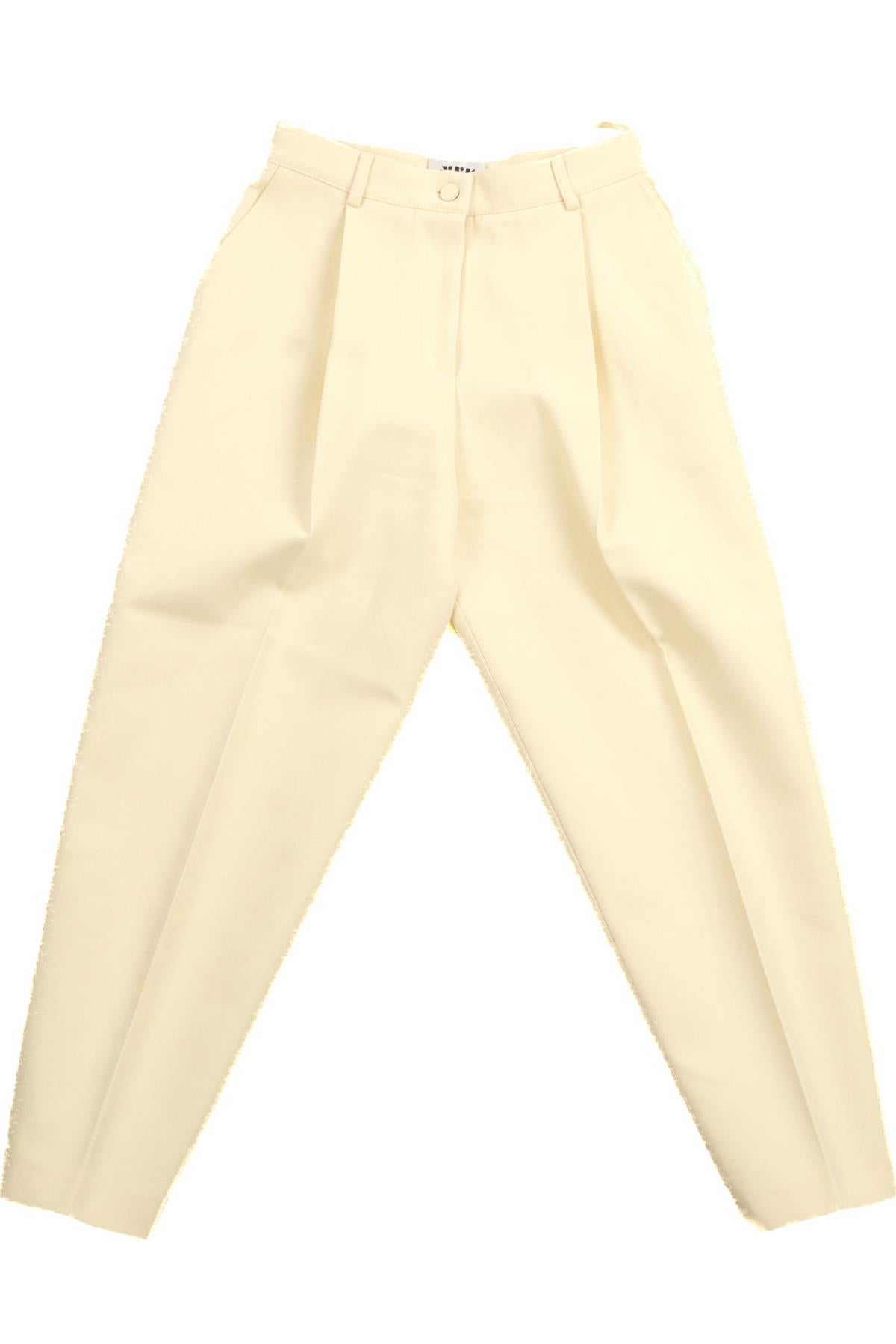 MAISON RABIH KAYROUZ CREAM COTTON STRAIGHT LEG PANTS IT 36 UK 4