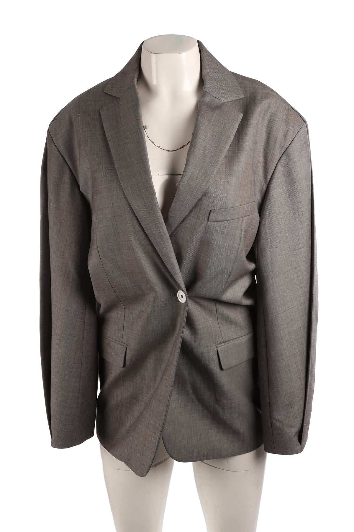 ACNE STUDIOS GREY WOOL BLAZER DE 38 UK 10