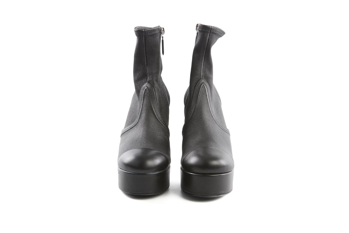 CHANEL BLACK 2024 LEATHER PLATFORM ANKLE BOOTS