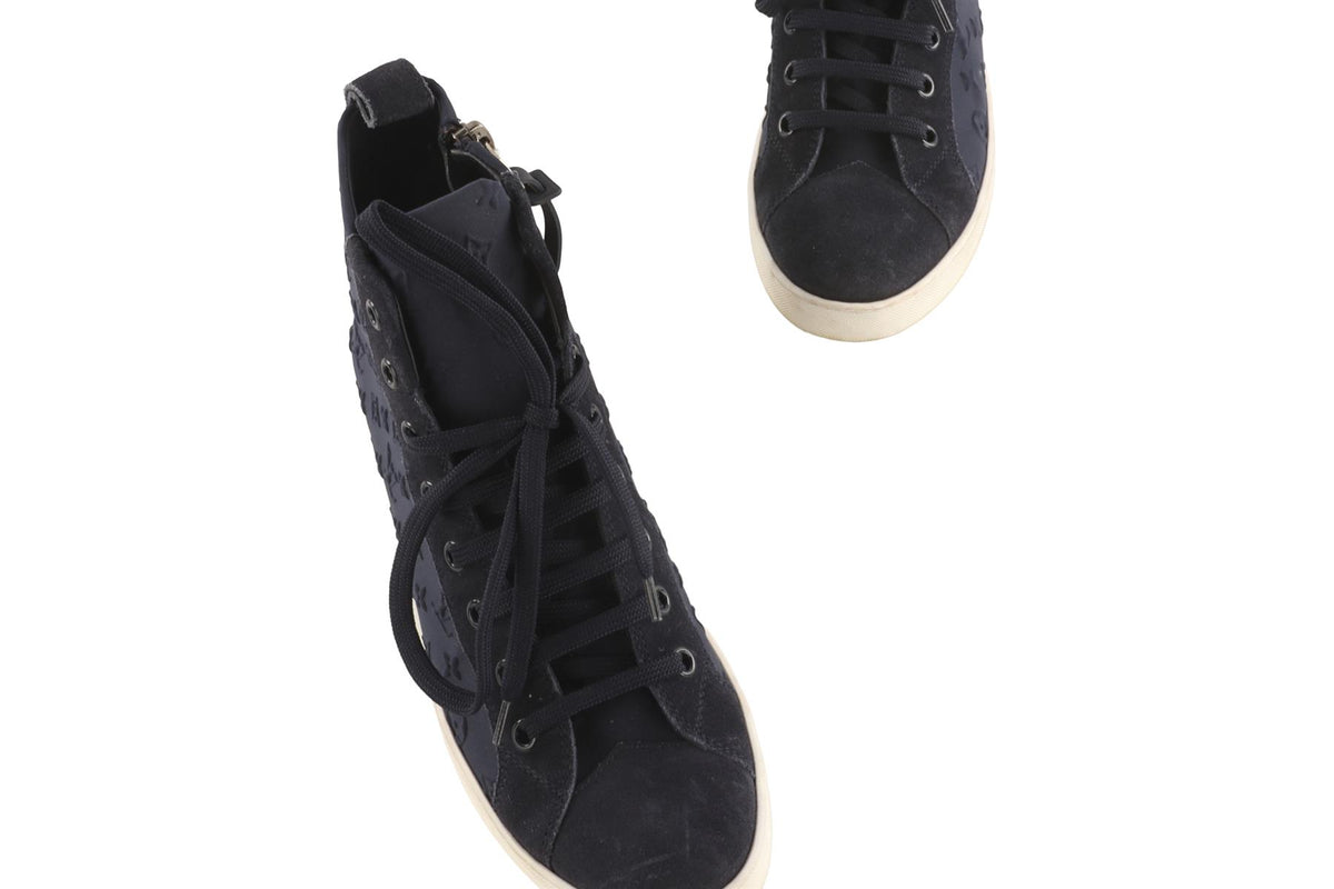 LOUIS VUITTON NAVY MONOGRAM NEOPRENE SNEAKERS EU 35.5 UK 2.5 US 5.5