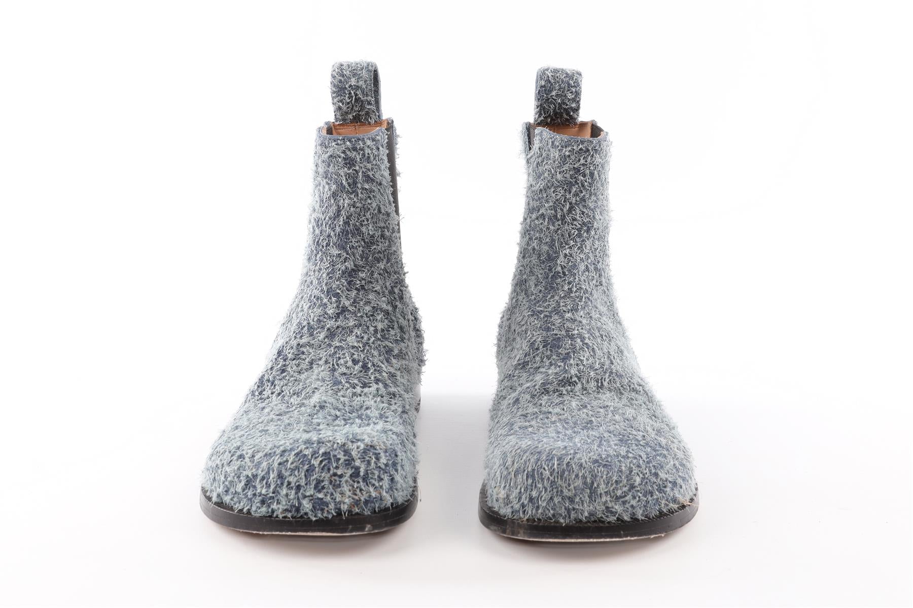 LOEWE BLUE CAMPO SUEDE ANKLE BOOTS EU 40 UK 7 US 10