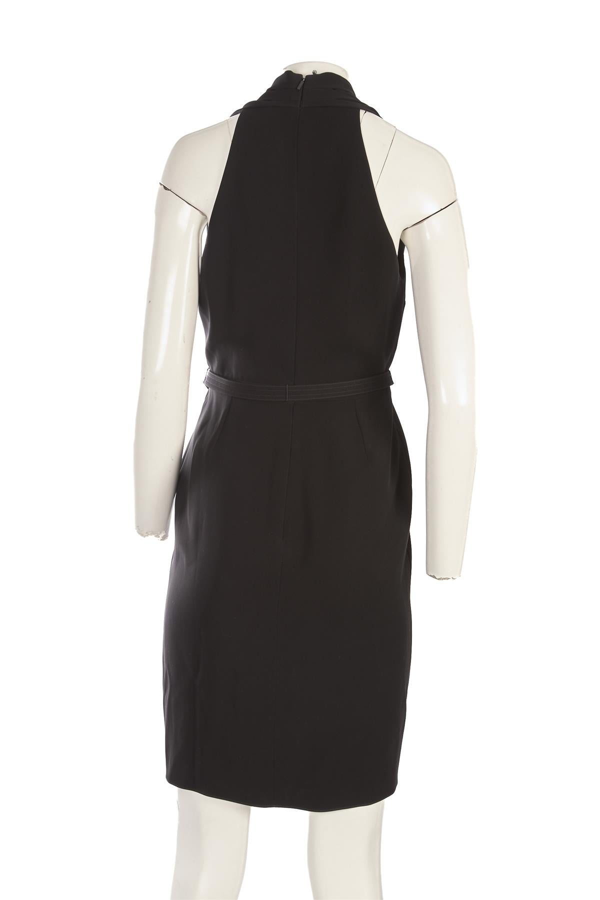 GUCCI BLACK WOVEN MIDI DRESS IT 42 UK 10