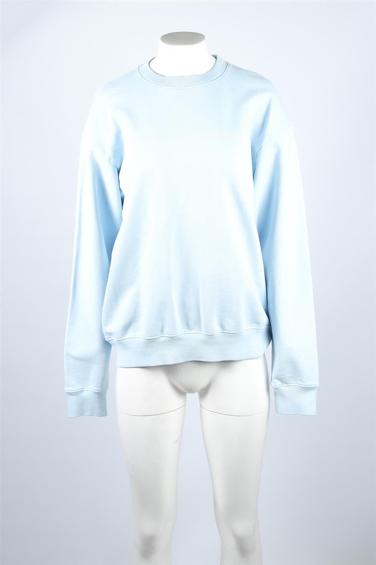 SPORTY & RICH BLUE COTTON SWEATSHIRT MEDIUM
