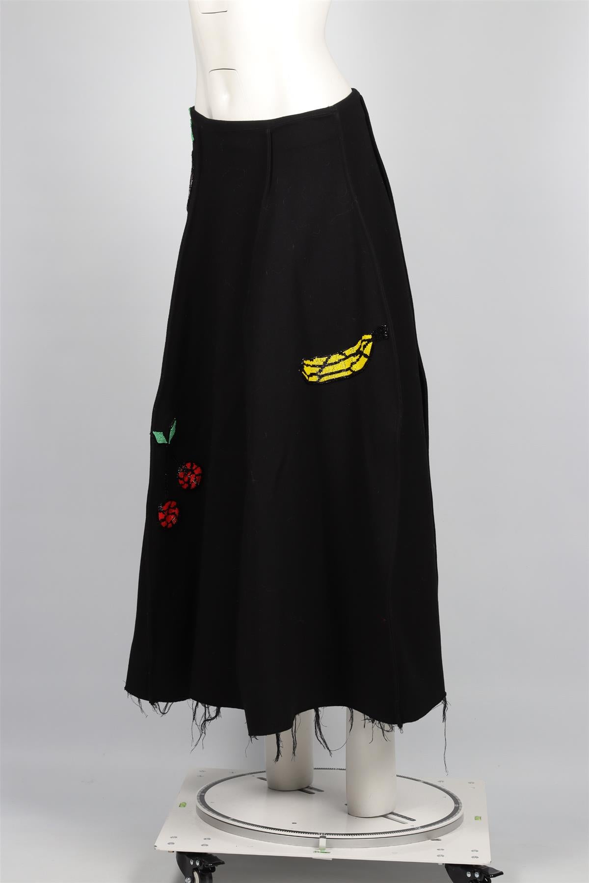 NATASHA ZINKO BLACK WOOL MAXI SKIRT IT 38 UK 6