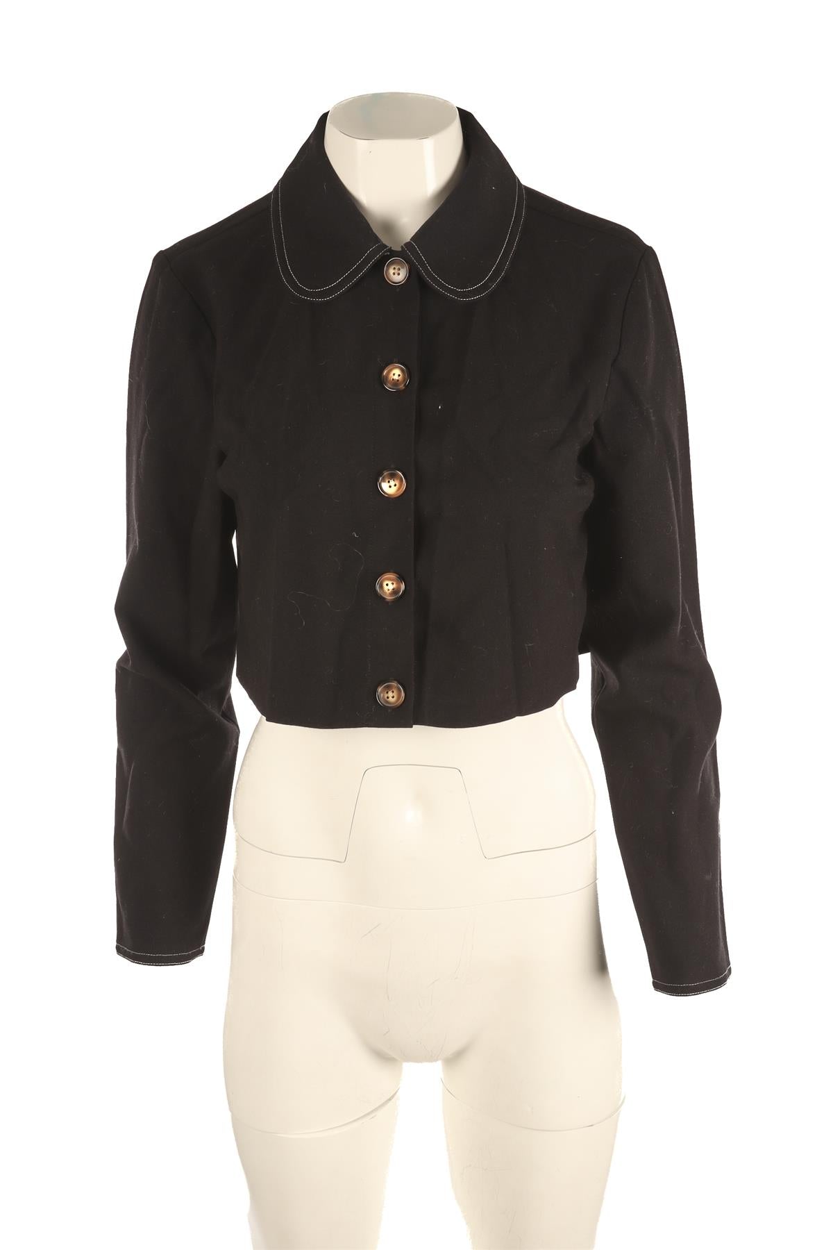 REFORMATION BLACK WOOL SHIRT US 4 UK 8