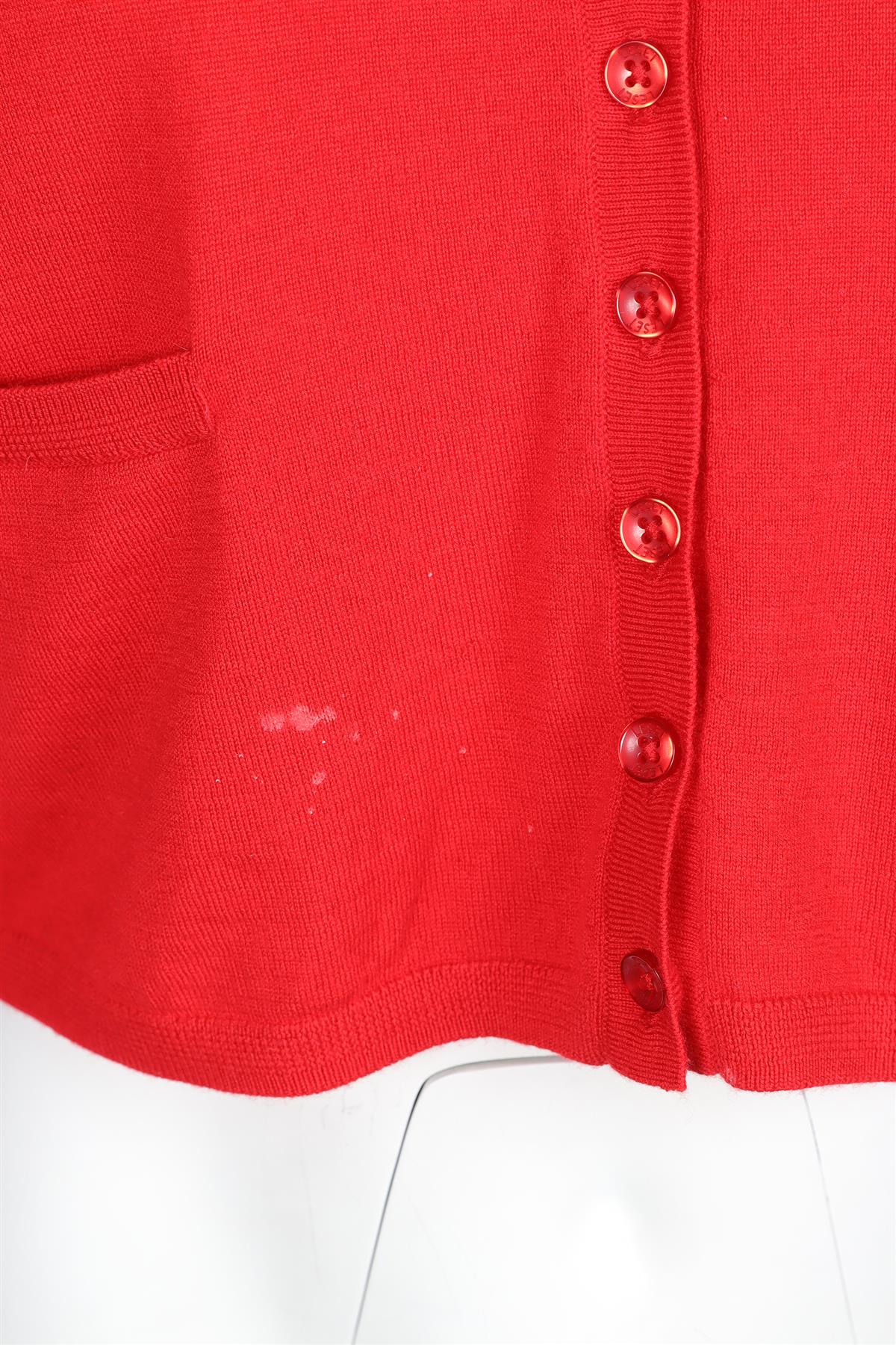 LESET RED WOOL CARDIGAN XSMALL