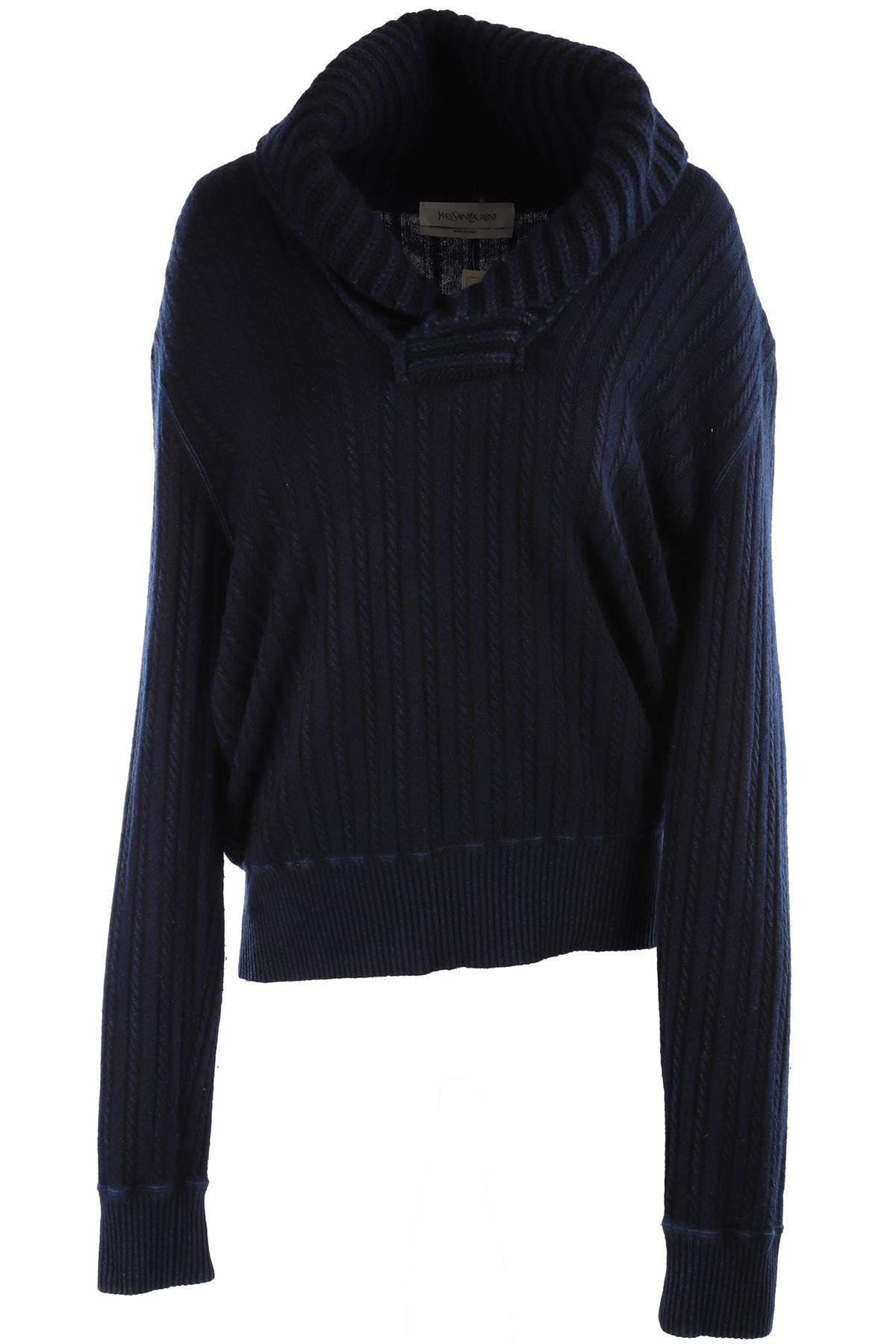 YVES SAINT LAURENT NAVY WOOL JUMPER XLARGE