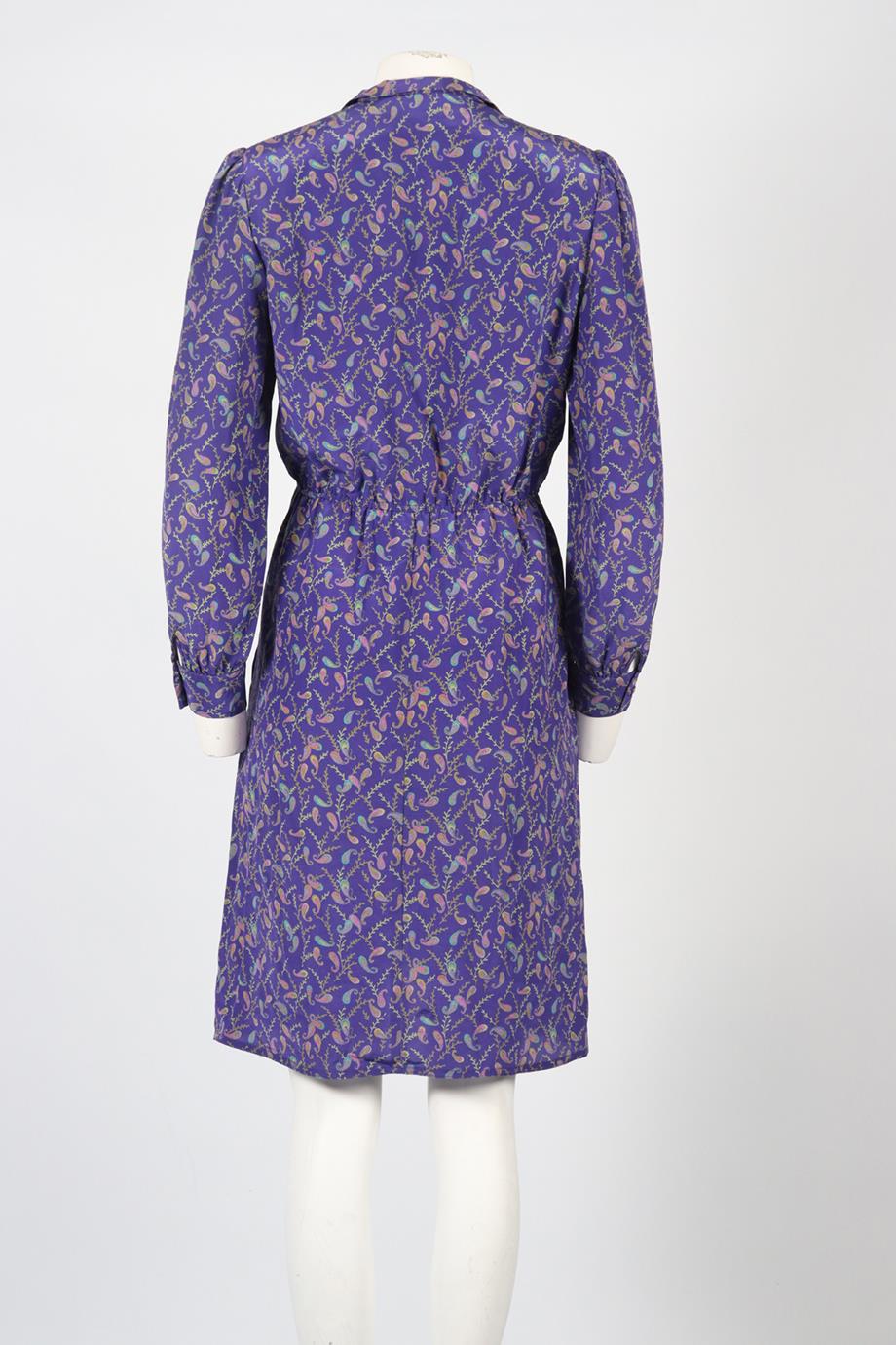 DIANE VON FURSTENBERG VINTAGE PRINTED SILK MIDI DRESS SMALL
