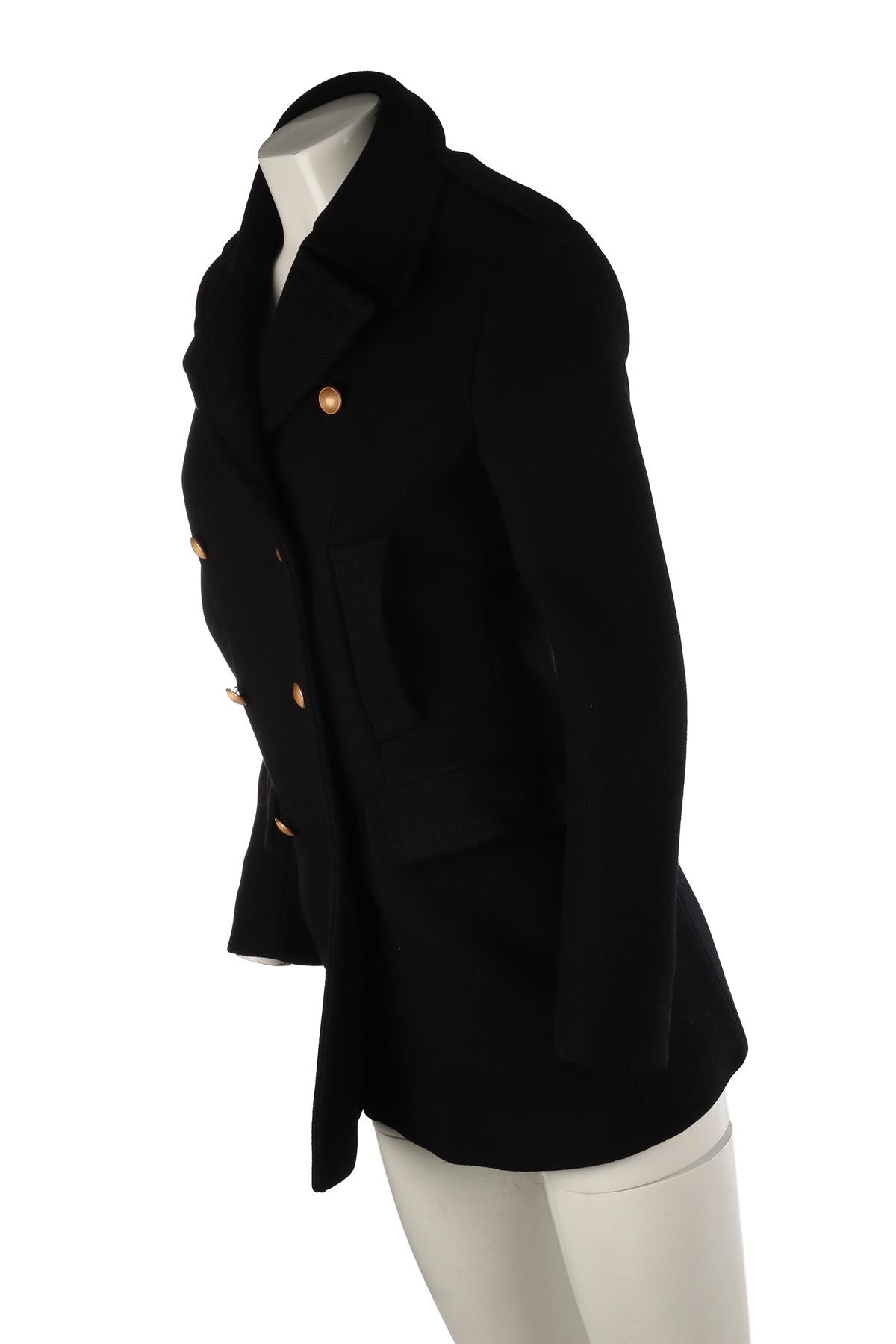 PRADA NAVY WOOL COAT IT 40 UK 8 US 4